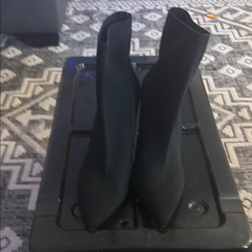 Something Navy Black Heeled Boots